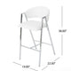 Zoy Barstool Chair Set of 2 | Ivory Faux Leather | Chrome Metal Frame
