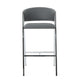 Zoy Barstool Chair Set of 2 | Gray Faux Leather Padded | Chrome Iron BM335648