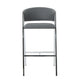 Zoy Barstool Chair Set of 2 | Gray Faux Leather Padded | Chrome Iron