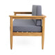 Gavie Outdoor Loveseat | Teak Brown Acacia Wood | Gray Fabric 53"