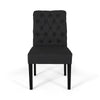 Mein Dining Chair Set of 2 | Dark Gray Polyester | Black Wood Frame BM335654