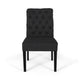 Mein Dining Chair Set of 2 | Dark Gray Polyester | Black Wood Frame BM335654