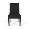 Mein Dining Chair Set of 2 | Dark Gray Polyester | Black Wood Frame