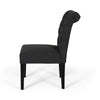Mein Dining Chair Set of 2 | Dark Gray Polyester | Black Wood Frame