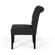 Mein Dining Chair Set of 2 | Dark Gray Polyester | Black Wood Frame