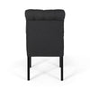Mein Dining Chair Set of 2 | Dark Gray Polyester | Black Wood Frame BM335654
