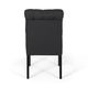 Mein Dining Chair Set of 2 | Dark Gray Polyester | Black Wood Frame BM335654