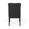 Mein Dining Chair Set of 2 | Dark Gray Polyester | Black Wood Frame