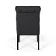 Mein Dining Chair Set of 2 | Dark Gray Polyester | Black Wood Frame
