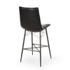 Nimma Barstool Chair Set of 2 | Tufted Black Faux Leather | Brown