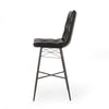 Nimma Barstool Chair Set of 2 | Tufted Black Faux Leather | Brown