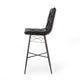 Nimma Barstool Chair Set of 2 | Tufted Black Faux Leather | Brown