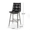 Nimma Barstool Chair Set of 2 | Tufted Black Faux Leather | Brown
