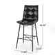 Nimma Barstool Chair Set of 2 | Tufted Black Faux Leather | Brown