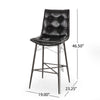 Nimma Barstool Chair Set of 2 | Tufted Black Faux Leather | Brown