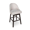 Swivel Barstool Chair Set of 2 | Wheat Beige Fabric | Black Rubberwood