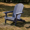 Libo Outdoor Adirondack Chair | Blue Acacia Wood Frame | Slat Panels