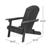 Libo Outdoor Adirondack Chair | Gray Acacia Wood Frame | Slat Panels