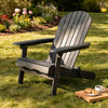 Libo Outdoor Adirondack Chair | Gray Acacia Wood Frame | Slat Panels