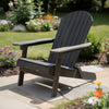 Libo Outdoor Adirondack Chair | Gray Acacia Wood Frame | Slat Panels