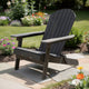 Libo Outdoor Adirondack Chair | Gray Acacia Wood Frame | Slat Panels