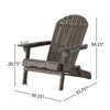 Libo Outdoor Adirondack Chair | Taupe Gray Acacia Wood | Slat Panels