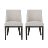 Jeeni Dining Side Chair Set of 2 | Beige Fabric | Black Hardwood Frame