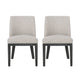 Jeeni Dining Side Chair Set of 2 | Beige Fabric | Black Hardwood Frame
