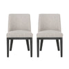 Jeeni Dining Side Chair Set of 2 | Beige Fabric | Black Hardwood Frame