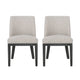 Jeeni Dining Side Chair Set of 2 | Beige Fabric | Black Hardwood Frame