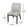 Jeeni Dining Side Chair Set of 2 | Beige Fabric | Black Hardwood Frame