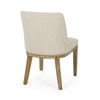 Jeeni Dining Side Chair Set of 2 | Beige Fabric | Light Brown Hardwood