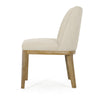 Jeeni Dining Side Chair Set of 2 | Beige Fabric | Light Brown Hardwood