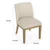 Jeeni Dining Side Chair Set of 2 | Beige Fabric | Light Brown Hardwood