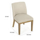 Jeeni Dining Side Chair Set of 2 | Beige Fabric | Light Brown Hardwood