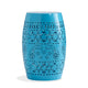Glena Garden Stool Side Table | Blue Powder Coated Iron | Cut Out 12’’ BM335670