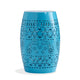 Glena Garden Stool Side Table | Blue Powder Coated Iron | Cut Out 12"
