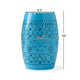Glena Garden Stool Side Table | Blue Powder Coated Iron | Cut Out 12’’ BM335670