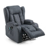Manual Massage Recliner Chair | Charcoal Gray Fabric | Soft Cushioned