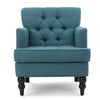 Lit Accent Club Armchair | Tufted Teal Fabric | Black Wood Turned Legs BM335674