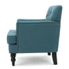 Lit Accent Club Armchair | Tufted Teal Fabric | Black Wood Turned Legs BM335674