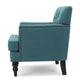 Lit Accent Club Armchair | Tufted Teal Fabric | Black Wood Turned Legs BM335674