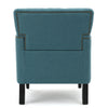 Lit Accent Club Armchair | Tufted Teal Fabric | Black Wood Turned Legs BM335674