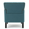 Lit Accent Club Armchair | Tufted Teal Fabric | Black Wood Turned Legs