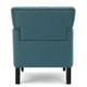Lit Accent Club Armchair | Tufted Teal Fabric | Black Wood Turned Legs