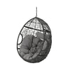 Keline Hanging Swing Lounge Chair | Gray Faux Rattan | Cushions | 49"