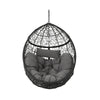 Keline Hanging Swing Lounge Chair | Gray Faux Rattan | Cushions | 49"
