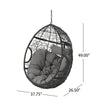 Keline Hanging Swing Lounge Chair | Gray Faux Rattan | Cushions | 49"
