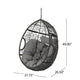 Keline Hanging Swing Lounge Chair | Gray Faux Rattan | Cushions | 49"