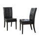 Brenda Dining Side Chair Set of 2 | Black Wood | Tufted Faux Leather
